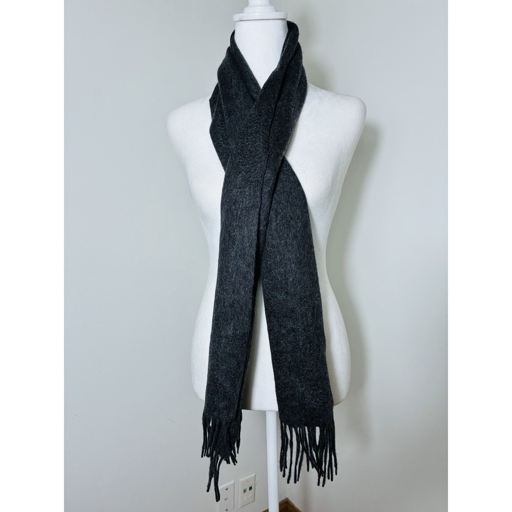 Jos A Bank 100% Cashmere Rectangle Scarf Grey Quiet Luxury Old Money